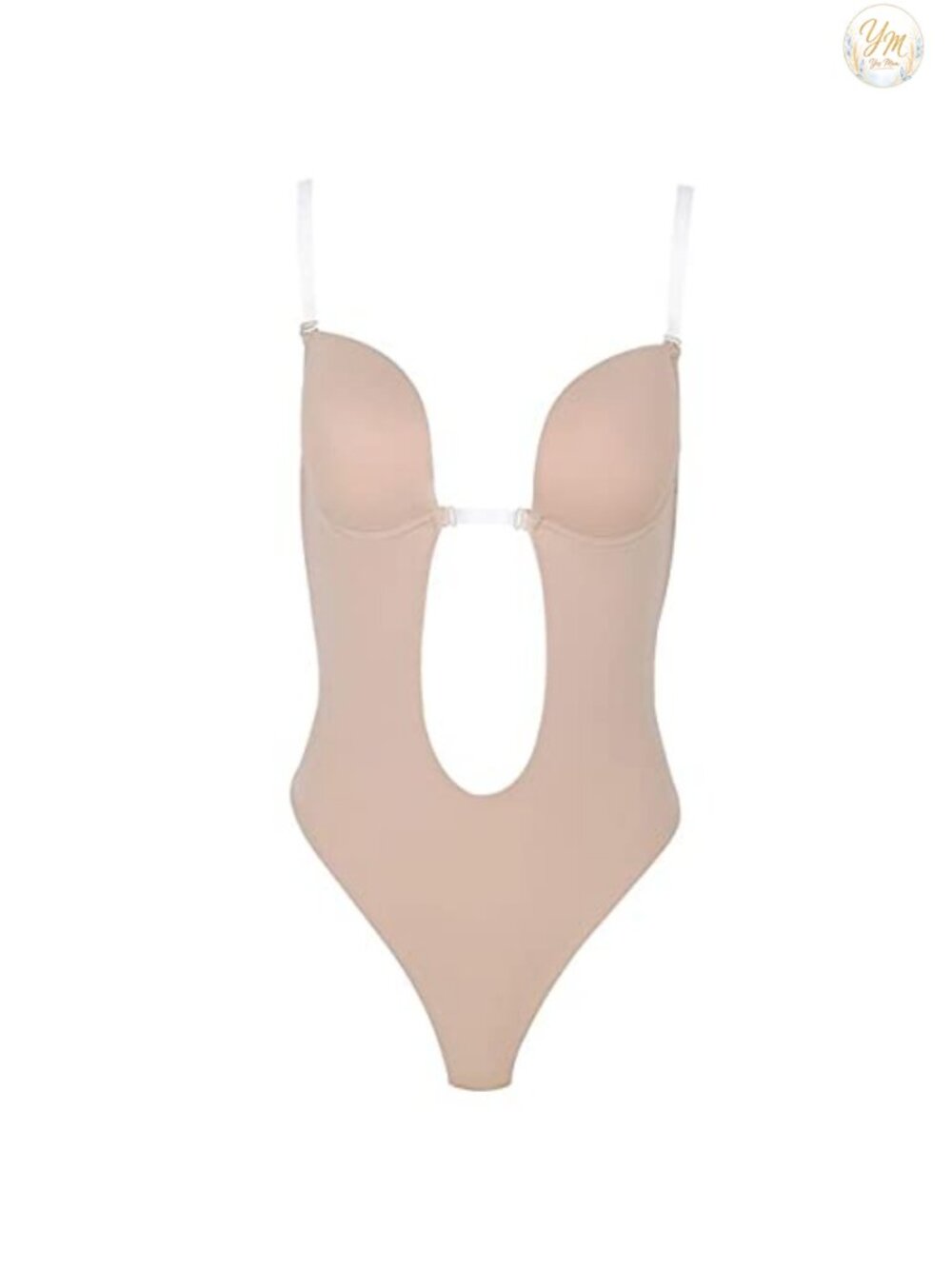 Backless Shapewear Bodysuit Clear Strap Tummy Control Body Shaper